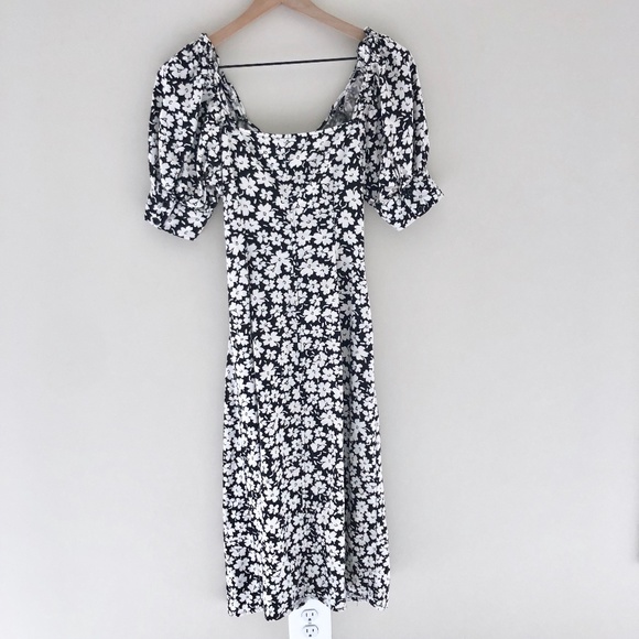 Who What Wear Midi Floral Button Dress - Picture 5 of 6